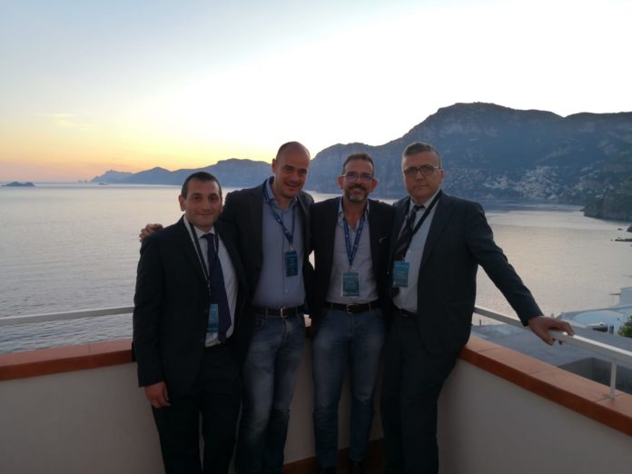 Fiber Day - Da sx Mario De Santis CTO Connectiva - Mario Aiello WI2C - Carmine De Donato CTO C-Secure - Giuseppe Abbagnale Ceo Connectivia