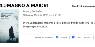 Il taglio freddo della Luna, Piera Carlomagno presenta il suo libro sabato 15 a Maiori