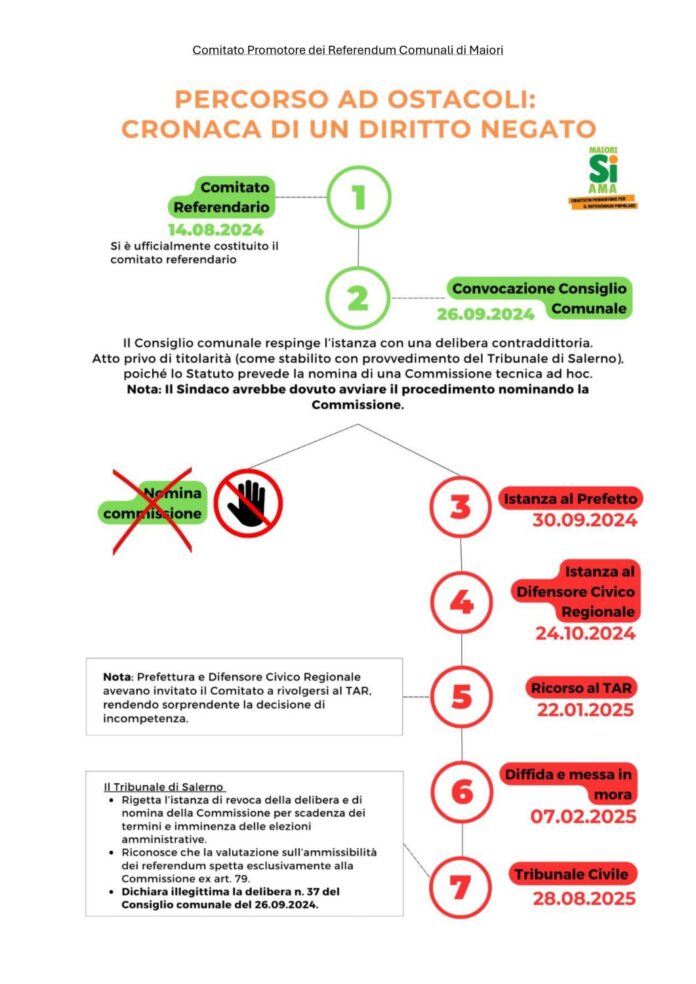 IL VERO E IL FALSO_ schema grafico della vicenda referendaria a Maiori